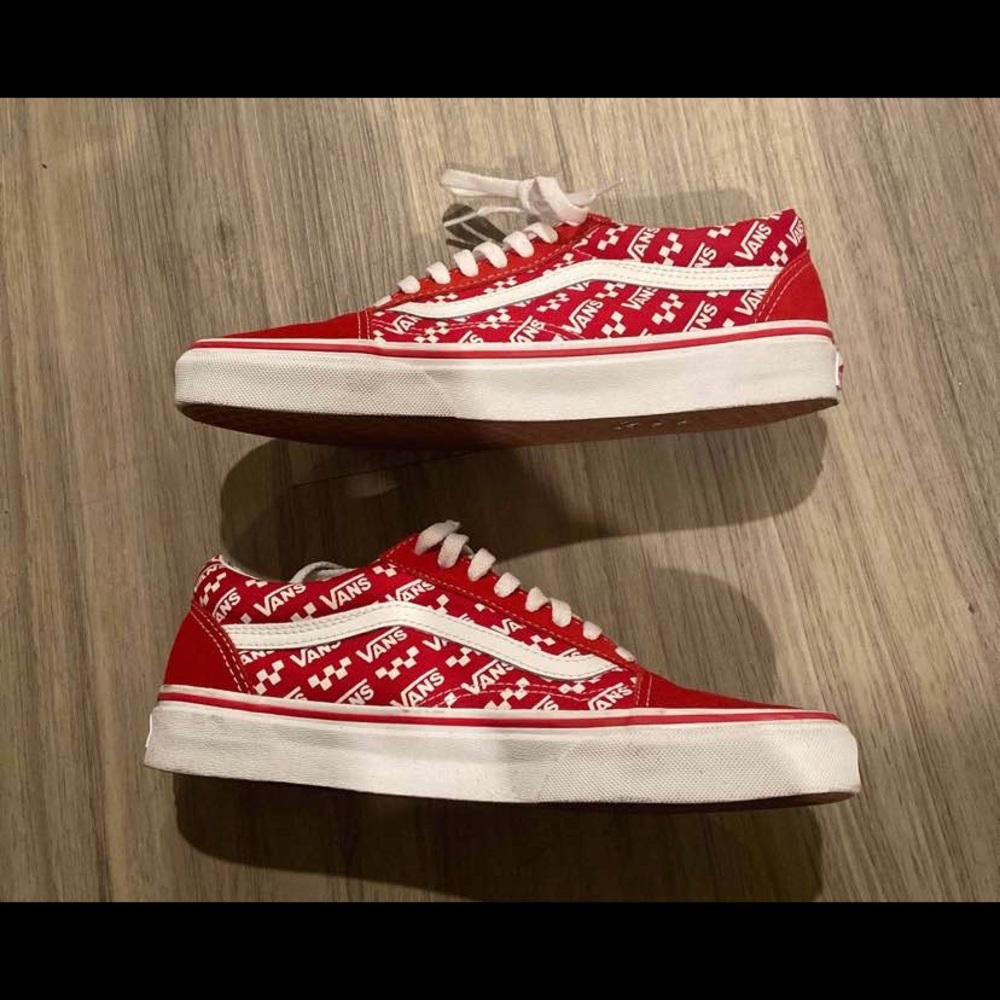 Vans Old Skool Logo Repeat Racing Red